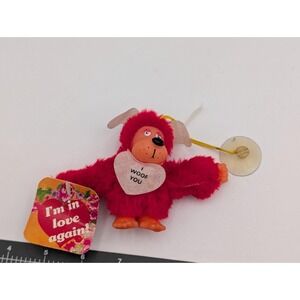Fun World Red Dog Plush I Woof You Suction Cup 3 Inch Stuffed Animal Toy Vintage